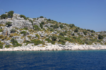 Fototapeta na wymiar Rock and sea in Turkey