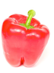Bright red pepper isolated on white.