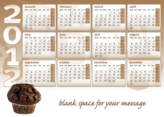 calendario 2012 goloso con muffin al cioccolato