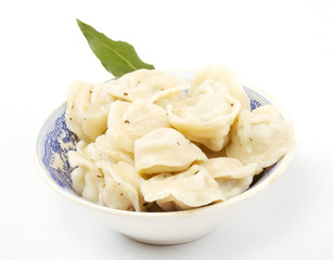 Meat Dumplings - russian pelmeni - with laurel