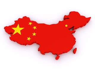 Naklejka premium 3d map of China