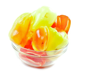 Sliced peppers isolated on white