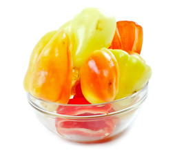 Sliced peppers isolated on white