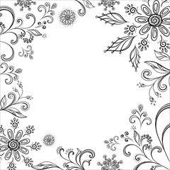 Flower background, contours