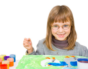 child draws