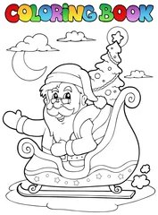Papier Peint photo autocollant Bricolage Livre de coloriage thème Père Noël 8