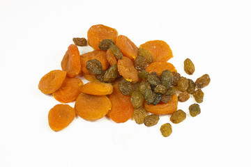 Dried apricots and raisins