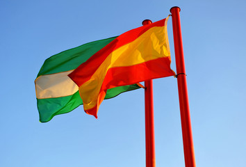 Bandera de España y Andalucía