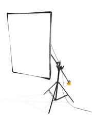 Studio flash on white background