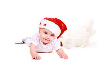 small Santa Claus on a white background