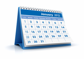 Calendario 2012. Enero