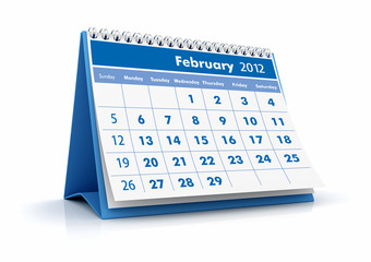Calendario 2012. Febrero