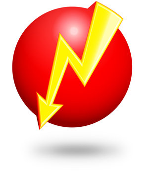 runder Button: Blitz