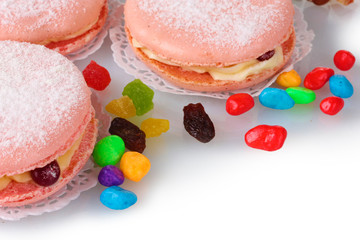 Three cakes isolated on white