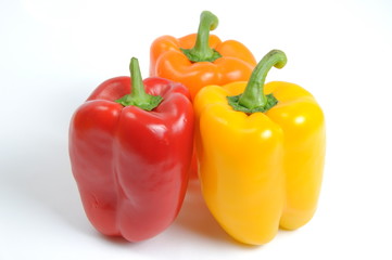 Colorful bell peppers with clipping path
