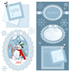 Set of Christmas frames with copy space.