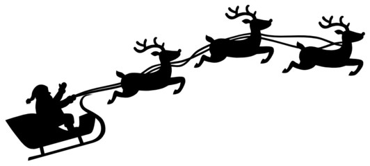 santa with sleigh and rendeer