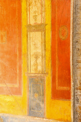 Bright colored walls in Pompeii