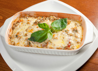 Lasagna with beef .Italian cuisine