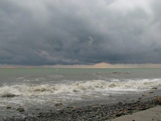 The strongest tornado on the Black Sea in the Loo . Krasnodar Territory