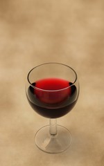 Glass of wine on abstract background