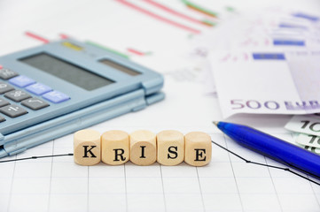 Krise Schriftzug