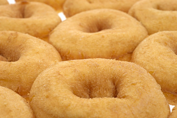Close view plain doughnuts