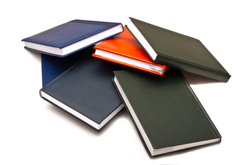 Several books, isolated on white background