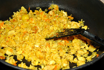 Pilaf in a pan