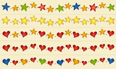 festoni - stelle e cuori colorati