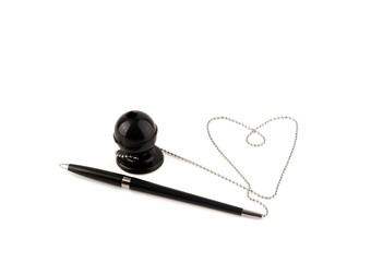 black pen and heart