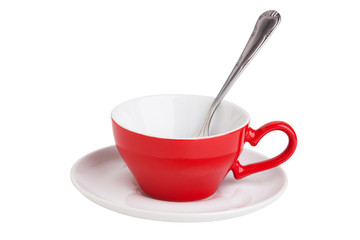 The red coffee cup with spoon