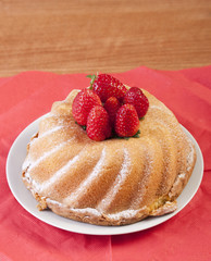 cake with strawberries