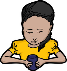 Obraz premium Little Girl with Cup