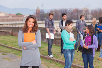 Multicultural College Students at Park
