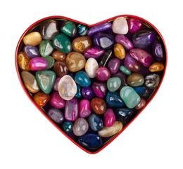 Heart collected from color  stones