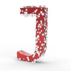 Festliche Weihnachtsschrift rot Buchstabe J