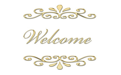 Welcome escrito en oro