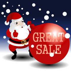 Christmas sale card with Santa