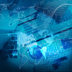 Global financial color charts and graphs