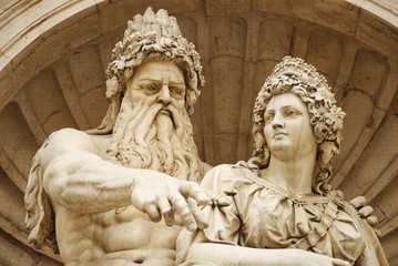 Fototapeta na wymiar Albertina's fountain, Wien, Austria