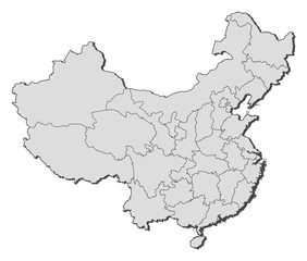 Map of China, Macau highlighted