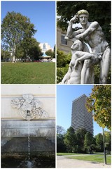 Jardins à Paris, 4 photos pour carte postale	