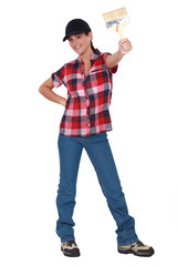 Girl ready for painting