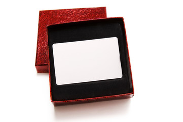 Blank gift card in a box