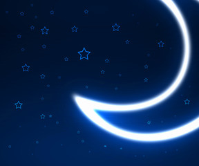Obraz na płótnie Canvas Night sky background with moon and stars