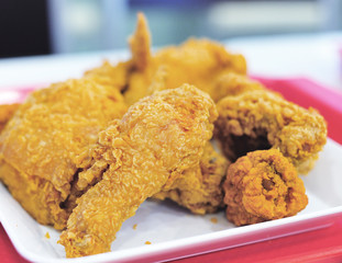 Golden brown fried chicken