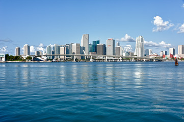 Naklejka premium Miasto Miami Skyline