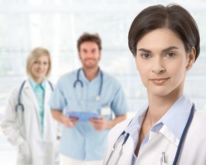 Fototapeta premium Doctors standing in lobby