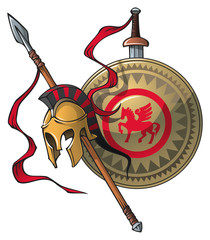 Greek coat of arms, vector illustration